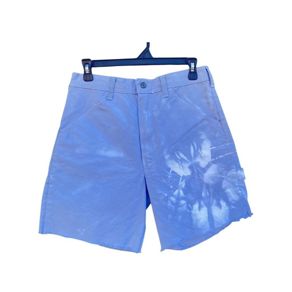 Vintage Stan Ray Women Carpenter Shorts 28 Purple Tie Dye Raw Hem Skater USA